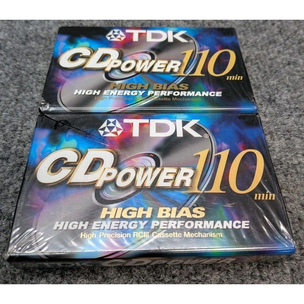Lot of 2 Sealed TDK CD Power 110 High Bias Type II Blank Audio Cassette Tapes...